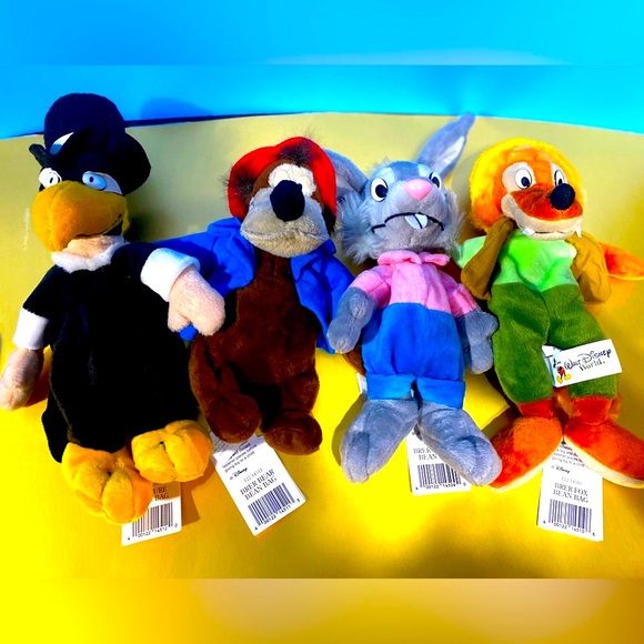 WALT DISNEY NWT 90s SPLASH MOUNTAIN CHARACTERS BRER RABBIT, FOX, BEAR & VULTURE - Picture 2 of 16